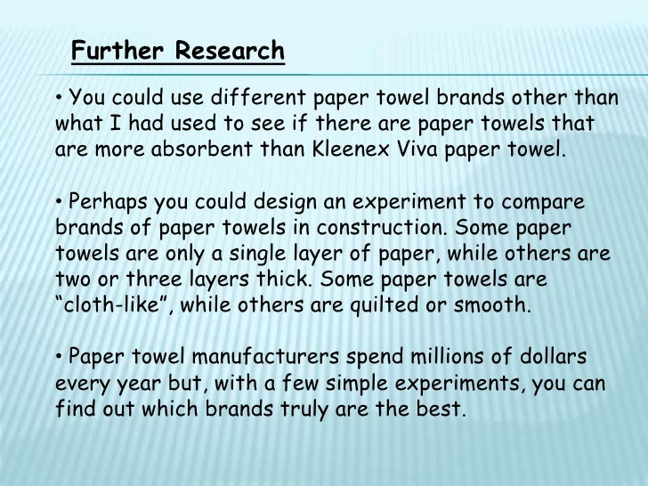 paper towel strength research